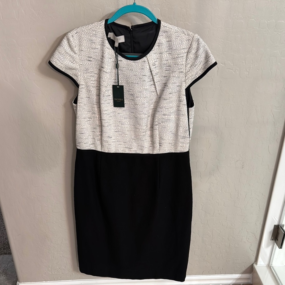 Elegant Black and White Midi Dress
